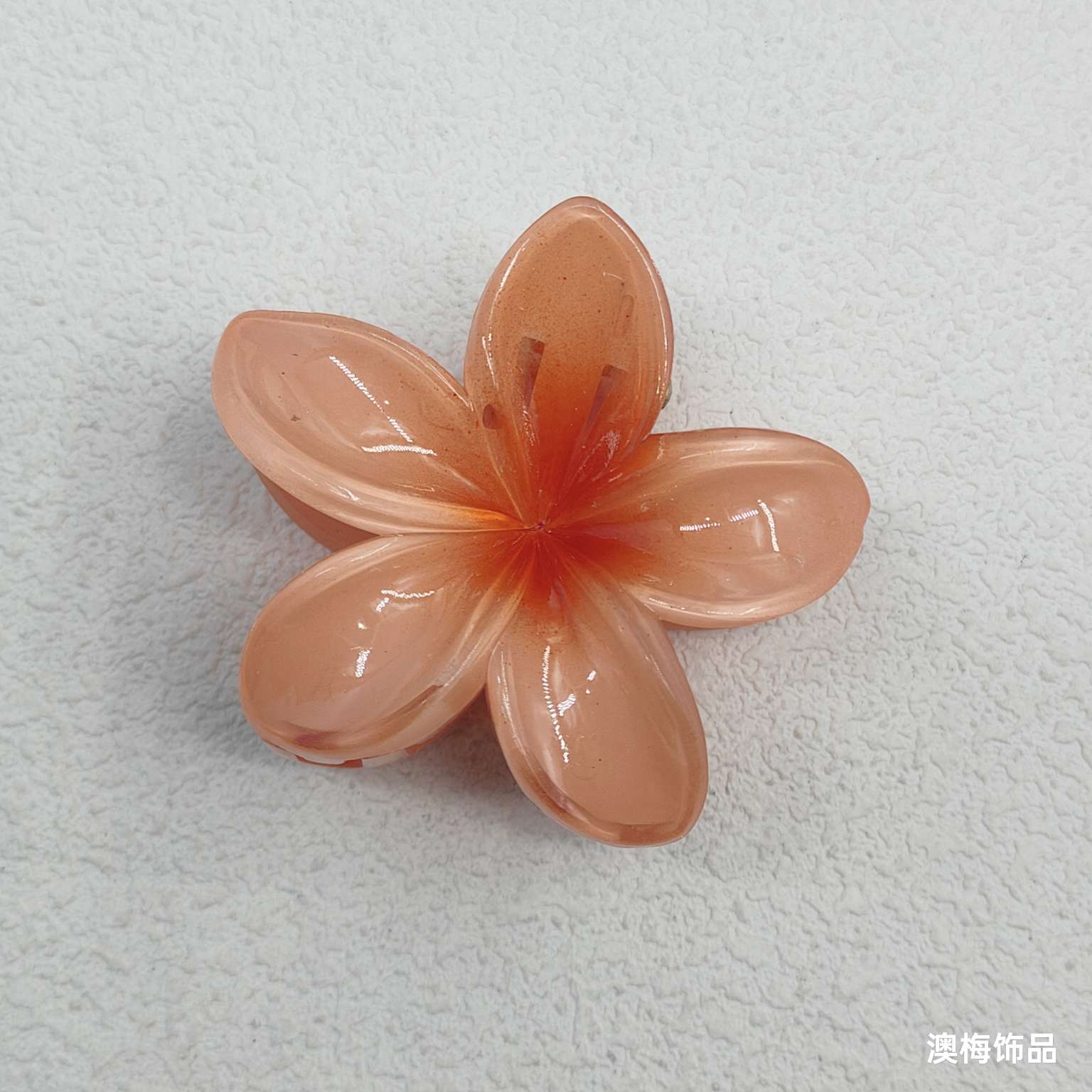 6cm鸡蛋花塑料饰品渐变抓夹发饰头饰发夹 时尚简约造型发夹 多功能实用头饰详情图6