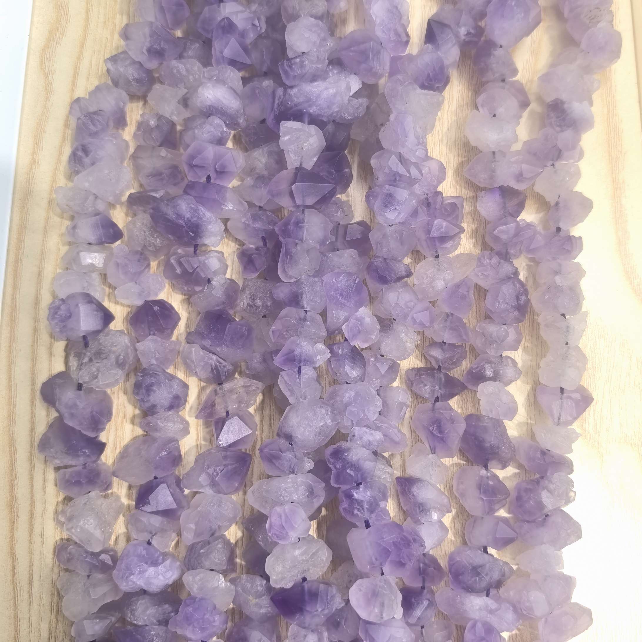 天然石薰衣草色紫晶花不规则形状diy手链项链耳饰摆件挂饰热卖饰品配件串珠详情图4