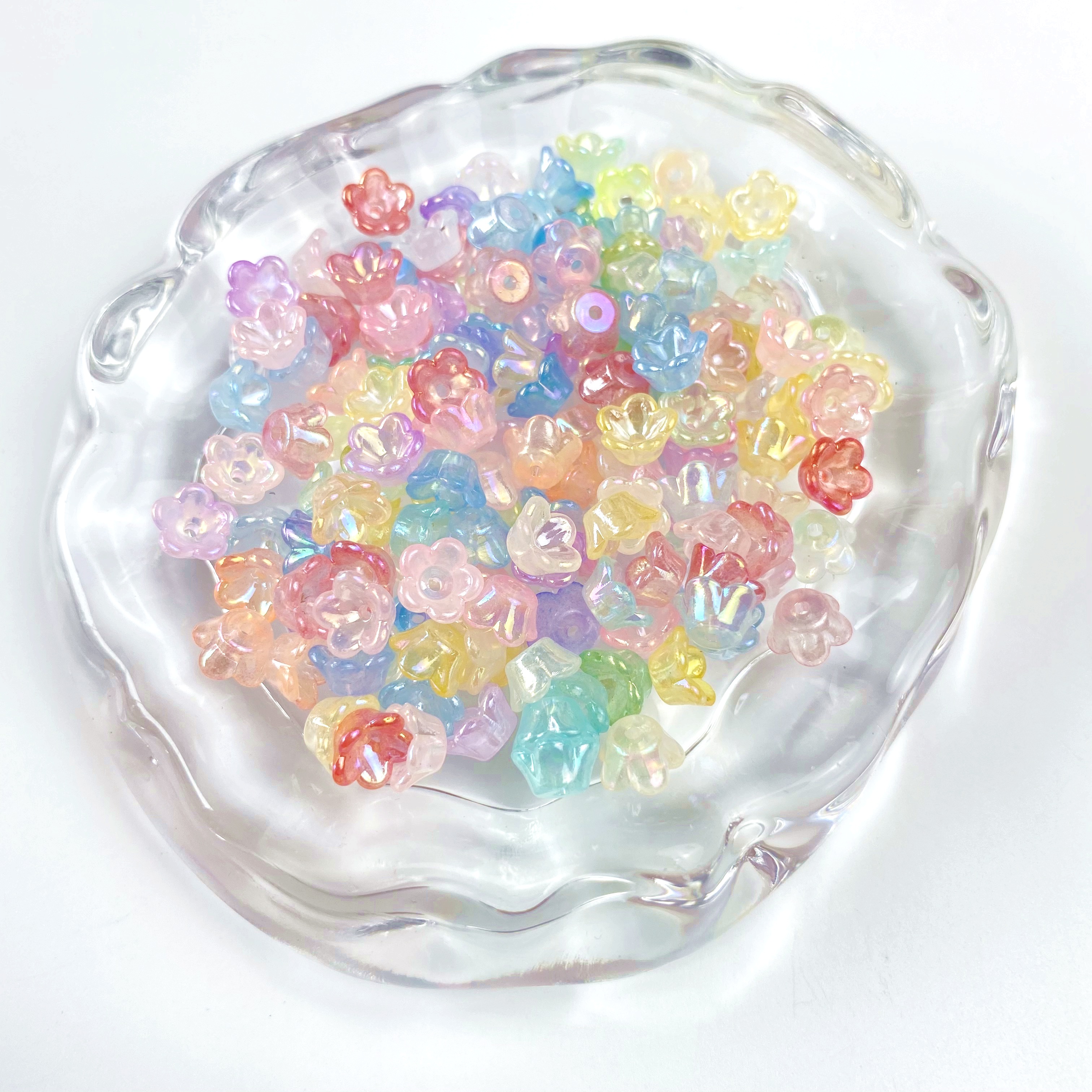 8mm two-color ab flower stand creative diy jewelry/pendant, bracelet, phone chain, key, hanging bag accessory, material production Item Picture