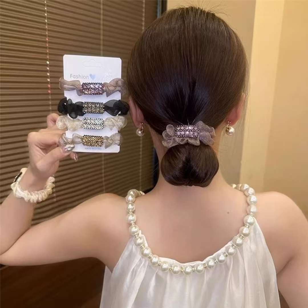 Acrylic bridal headwear, hair comb, fashionable rubber band headwear, simple and versatile styling accessories, small intestine ring Specification image