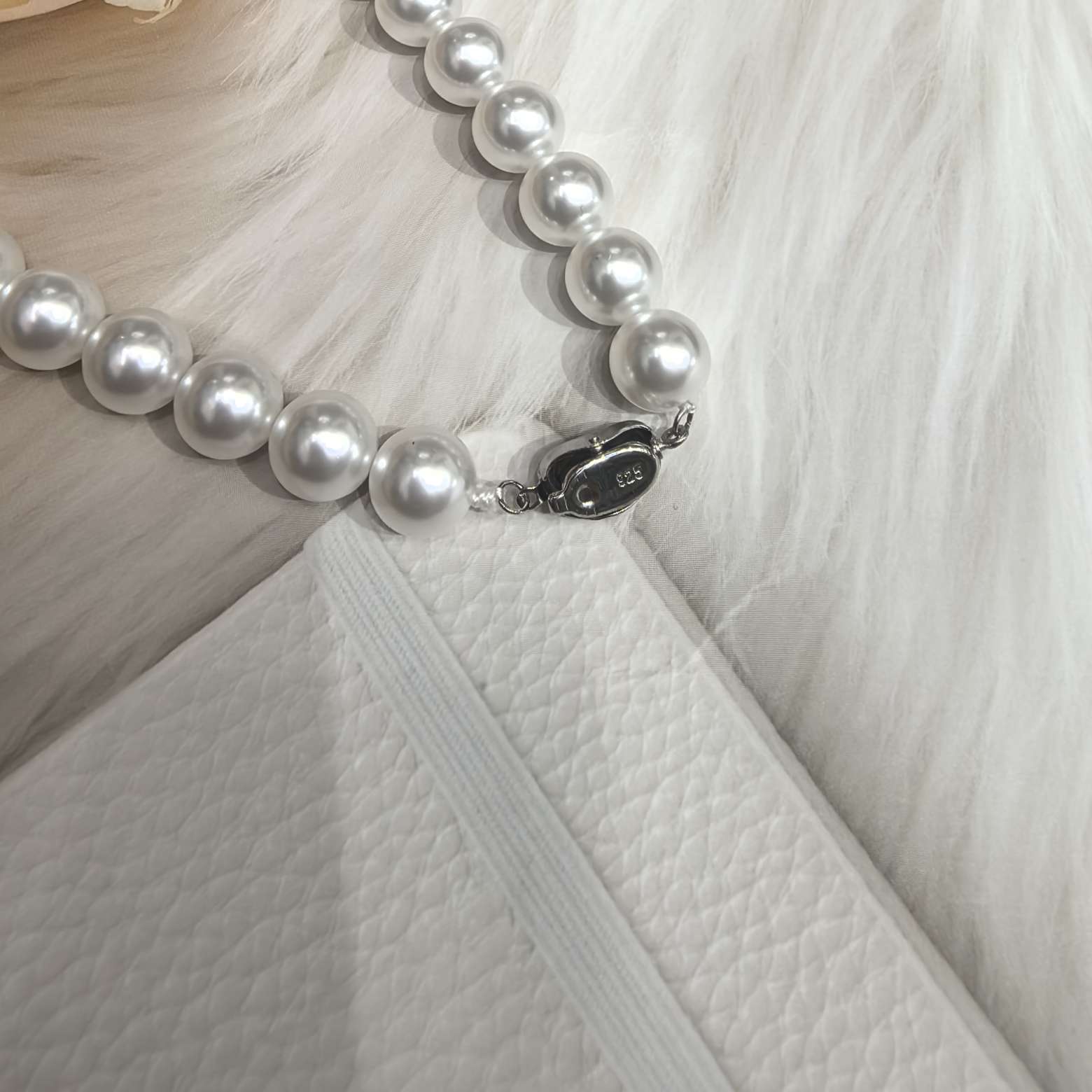 Shi Family Pearl Necklace 925 silver clasp accessory, simple and elegant pearl necklace, a versatile gift for ladies' temperament detail image 11