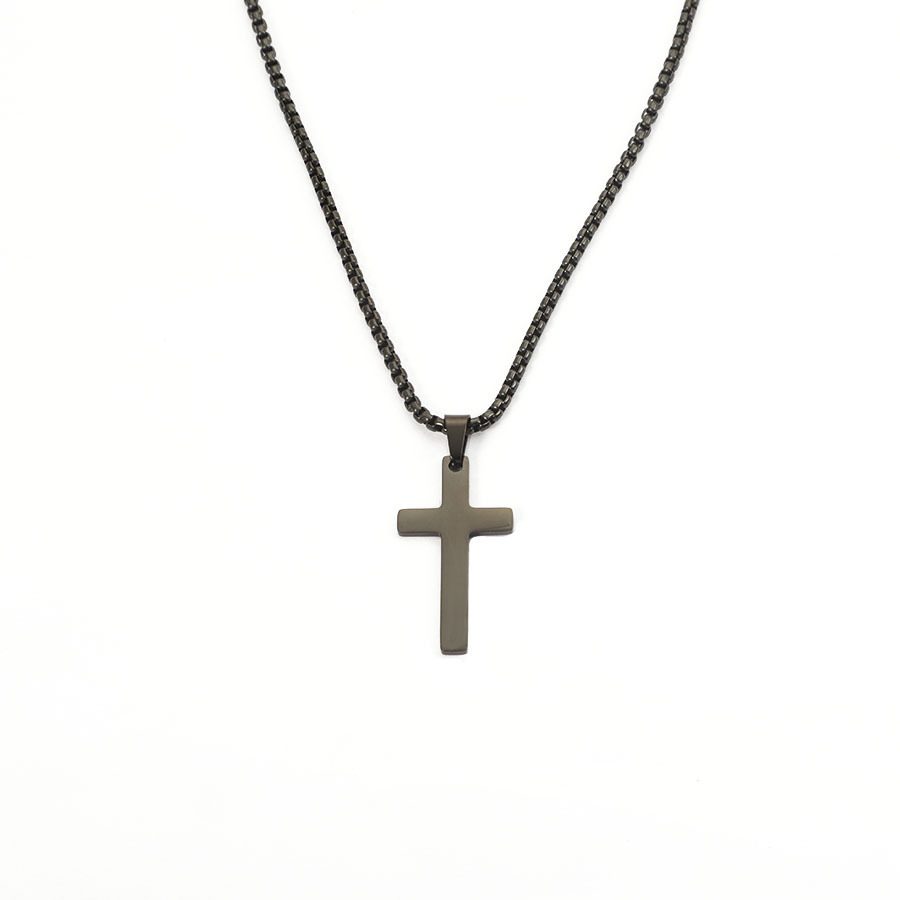 A new style of smooth cross necklace from Europe and America detail image 2
