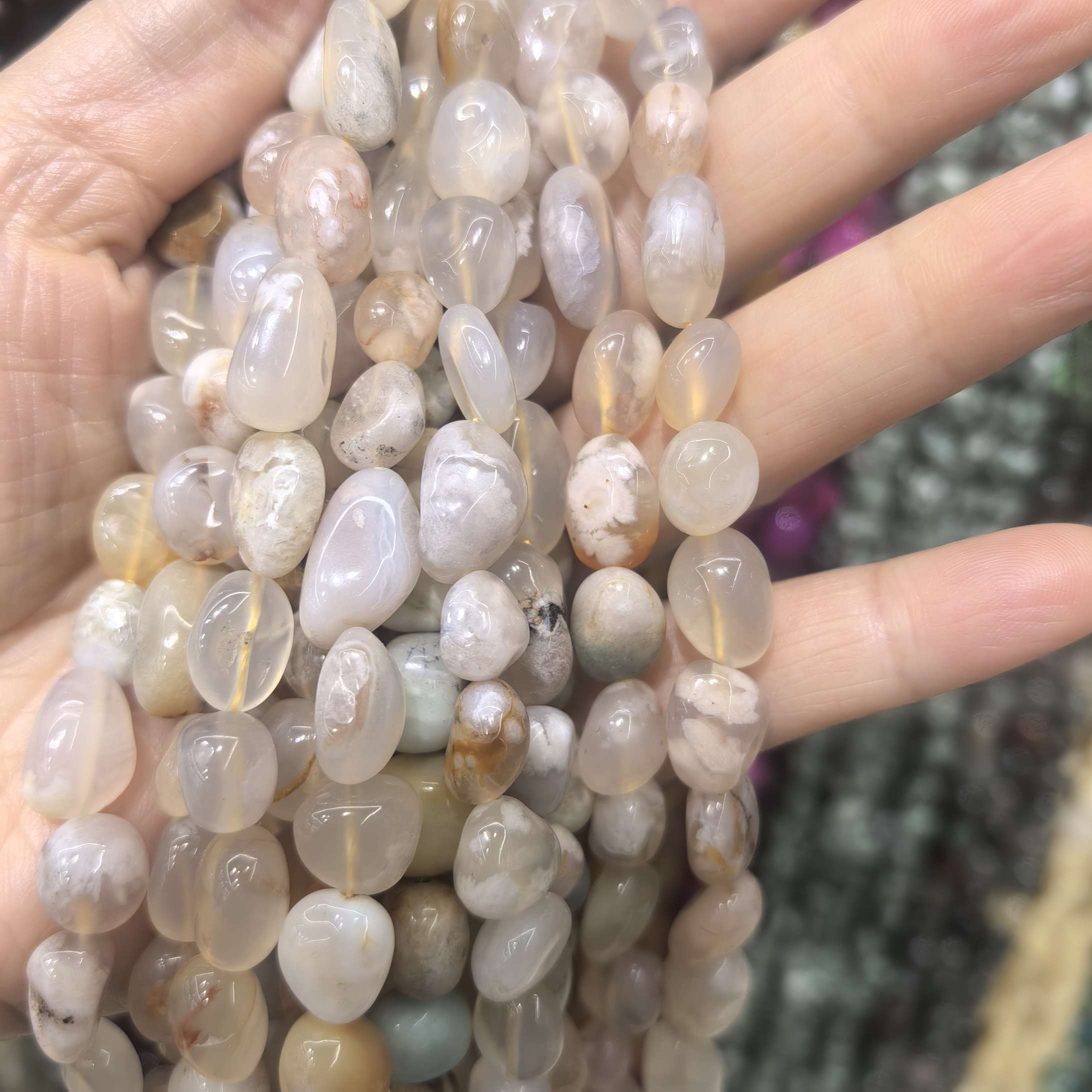 8x12mm天然石随形粉晶紫水晶虎石不规则形状diY手链项链饰品配件串珠详情图10
