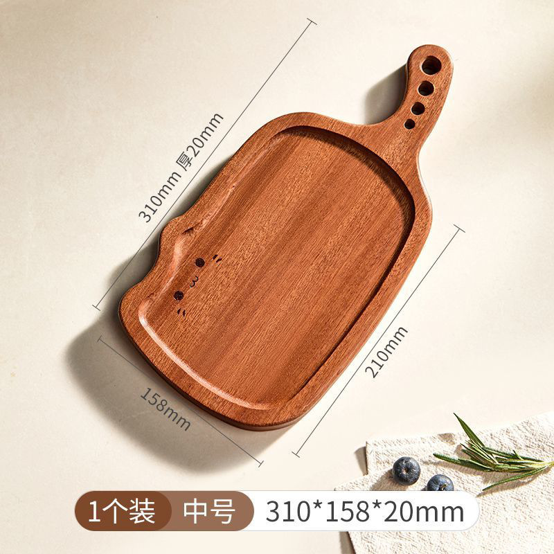 乌檀木托盘跨境木方形餐盘蛋糕面包盘猫咪沙比利卡通披萨托盘 详情图4