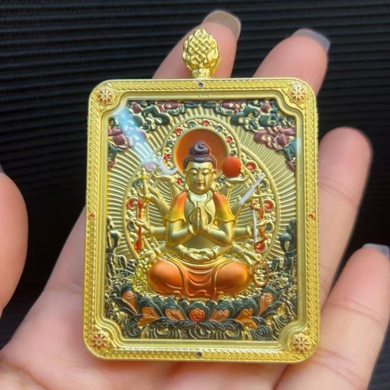 New Thangka amulet pendants featuring the twelve Chinese zodiac signs and eight guardian deities, retro portable pendants for couples in their zodiac years Specification image
