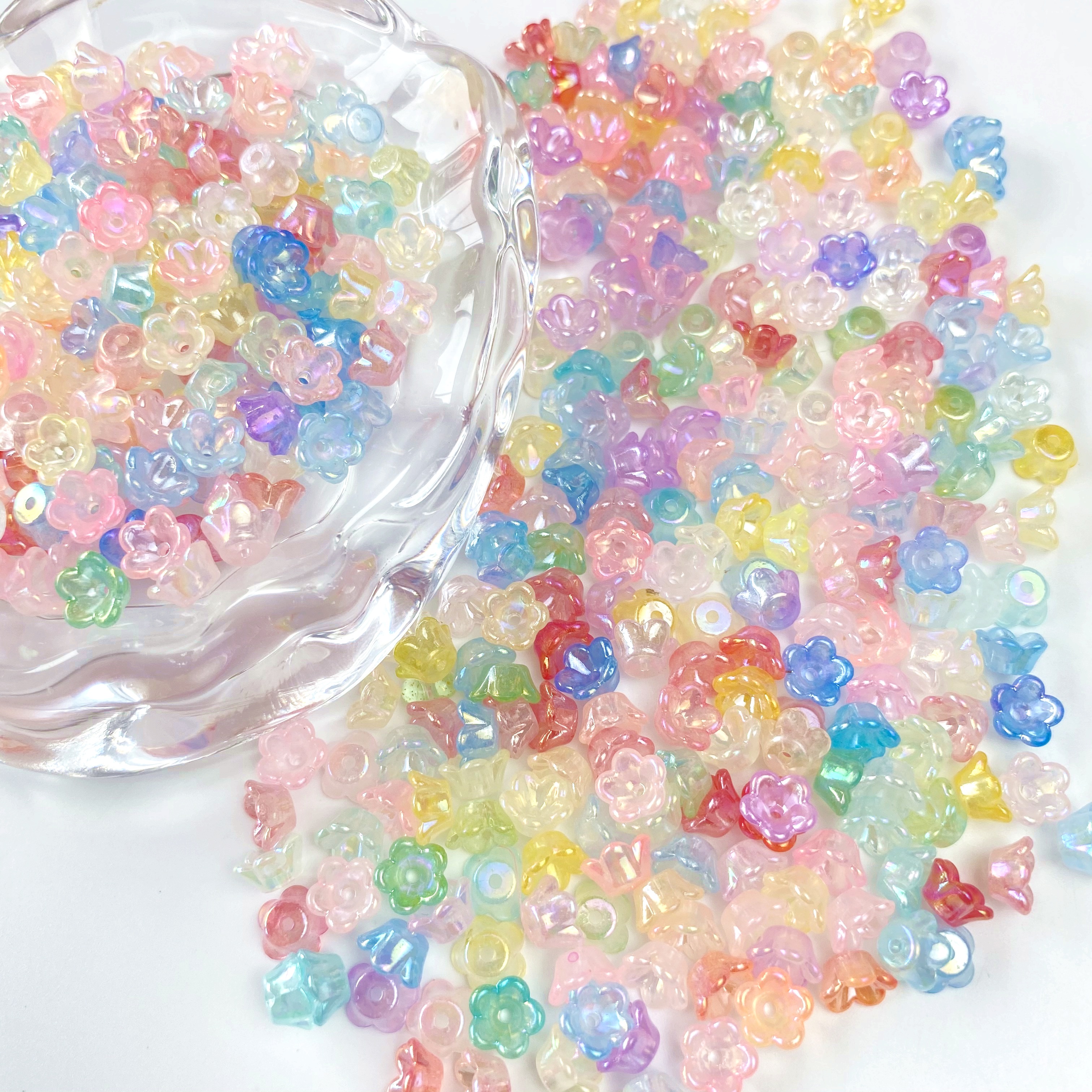 8mm two-color ab flower stand creative diy jewelry/pendant, bracelet, phone chain, key, hanging bag accessory, material production