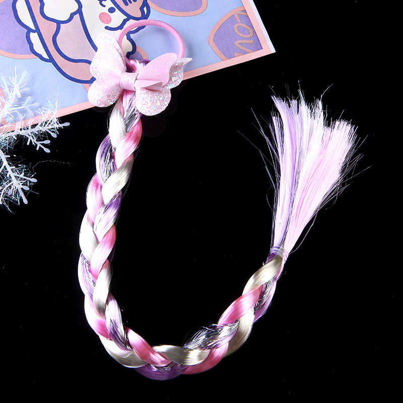 儿童头饰头绳假发辫子小女孩彩色编发彩绳公主扎头发圈女童发饰品 详情图3