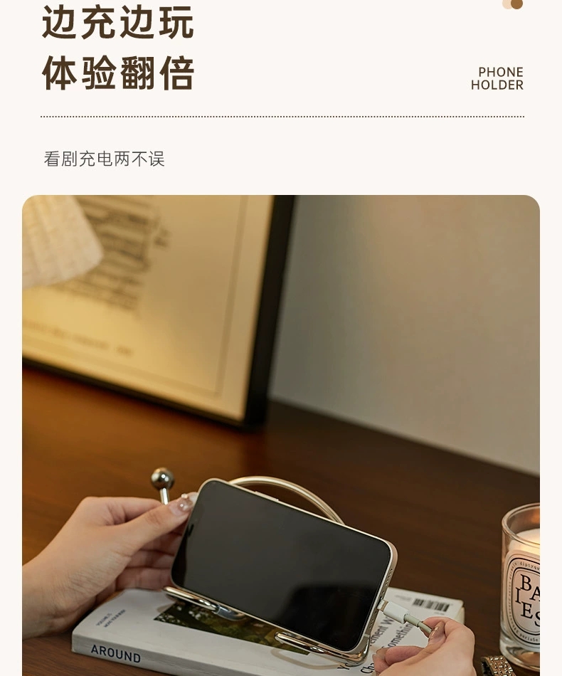 B78-ZJ25021 New creative high-appearance-level stainless steel frame TV series watching wonder mobile phone tablet detail image 3
