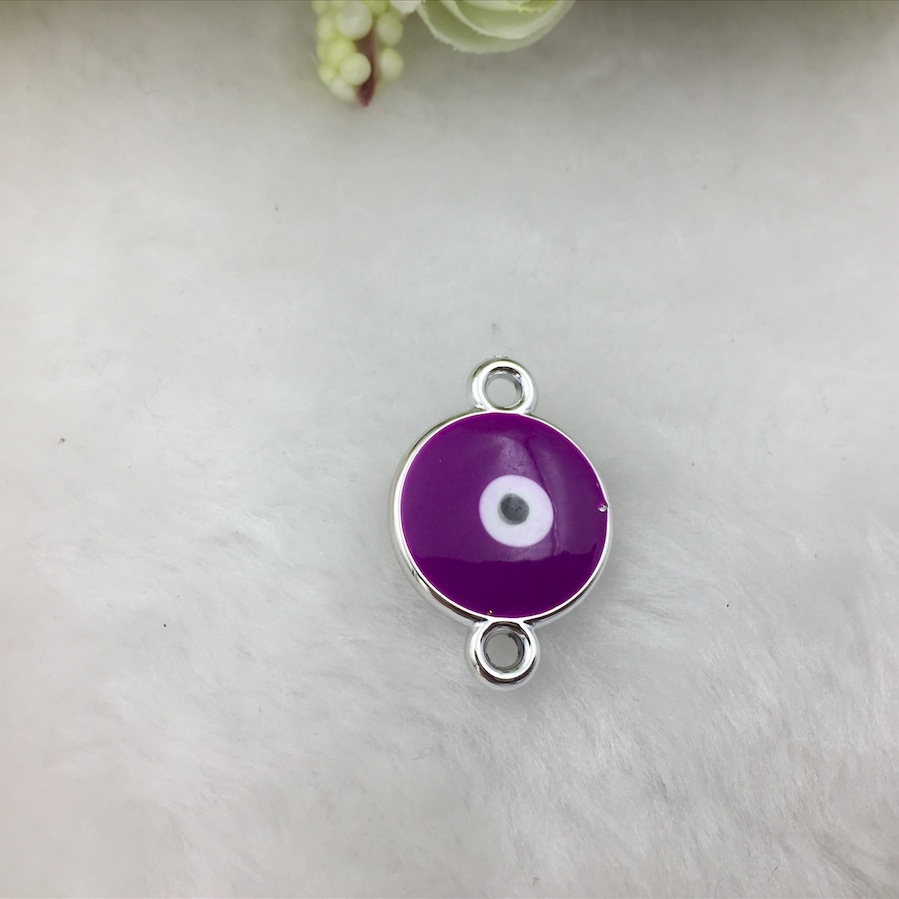 diy jewelry accessories, plastic oil-dripping pendants, Turkish blue eye pendants, necklaces and bracelets, wholesale materials, 200 pieces per package Item Picture