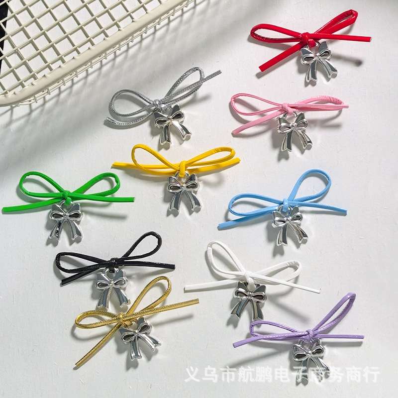 pu leather hand-tied bow pendants, diy handcrafted hair clips, phone cases, clothing accessories, shoes, hats, socks, accessories and ornaments, 200 pieces per package detail image 2