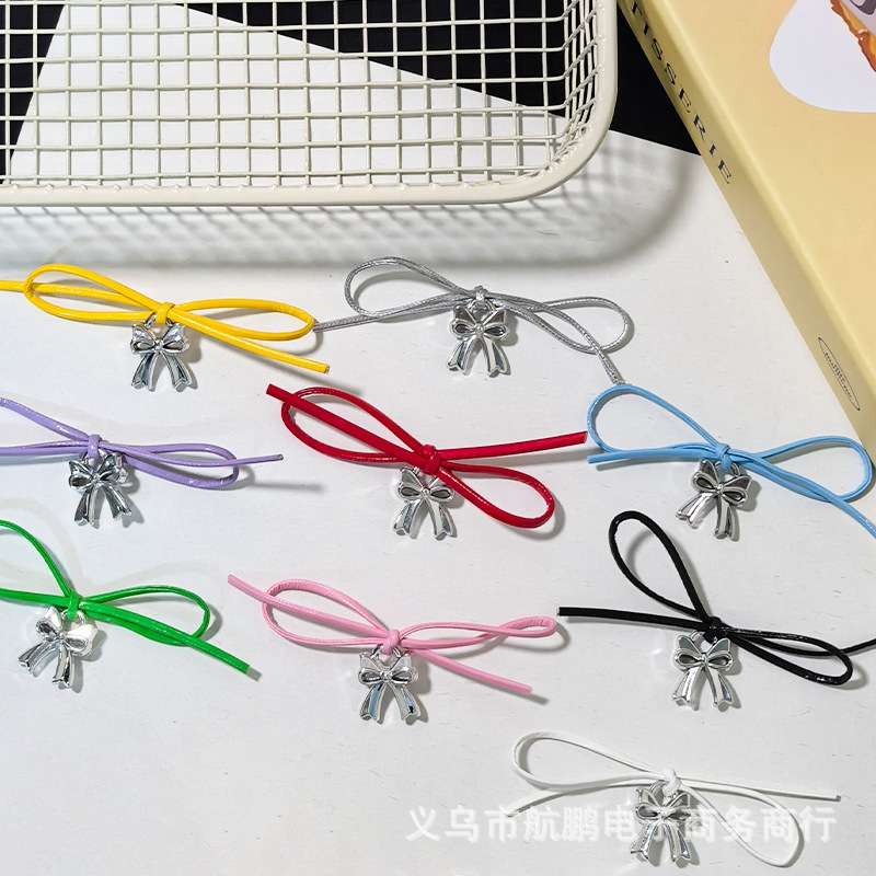 pu皮手打结蝴蝶结吊坠diy手工发夹手机壳服装辅料鞋帽袜子配饰饰品配件200个一包装