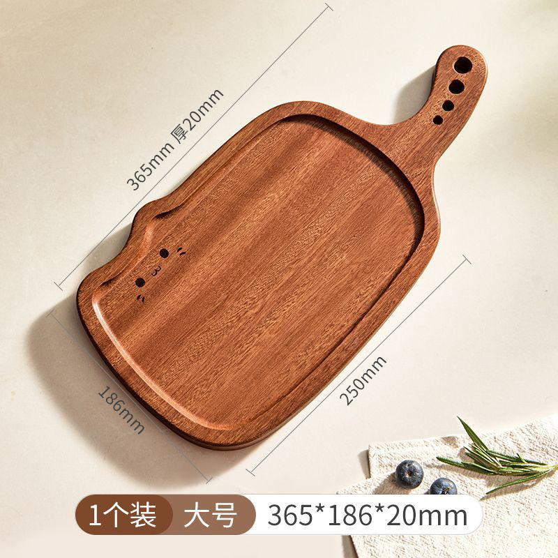 乌檀木托盘跨境木方形餐盘蛋糕面包盘猫咪沙比利卡通披萨托盘 详情图3