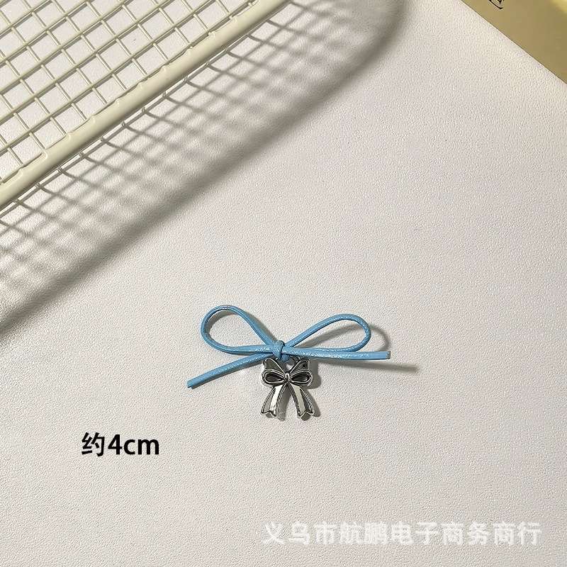 pu leather hand-tied bow pendants, diy handcrafted hair clips, phone cases, clothing accessories, shoes, hats, socks, accessories and ornaments, 200 pieces per package Item Picture