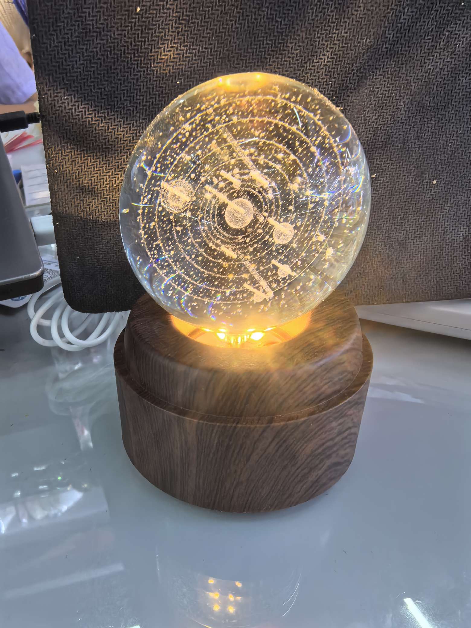 水晶工艺品摆件 水晶球LED灯礼品 创意家居装饰摆件