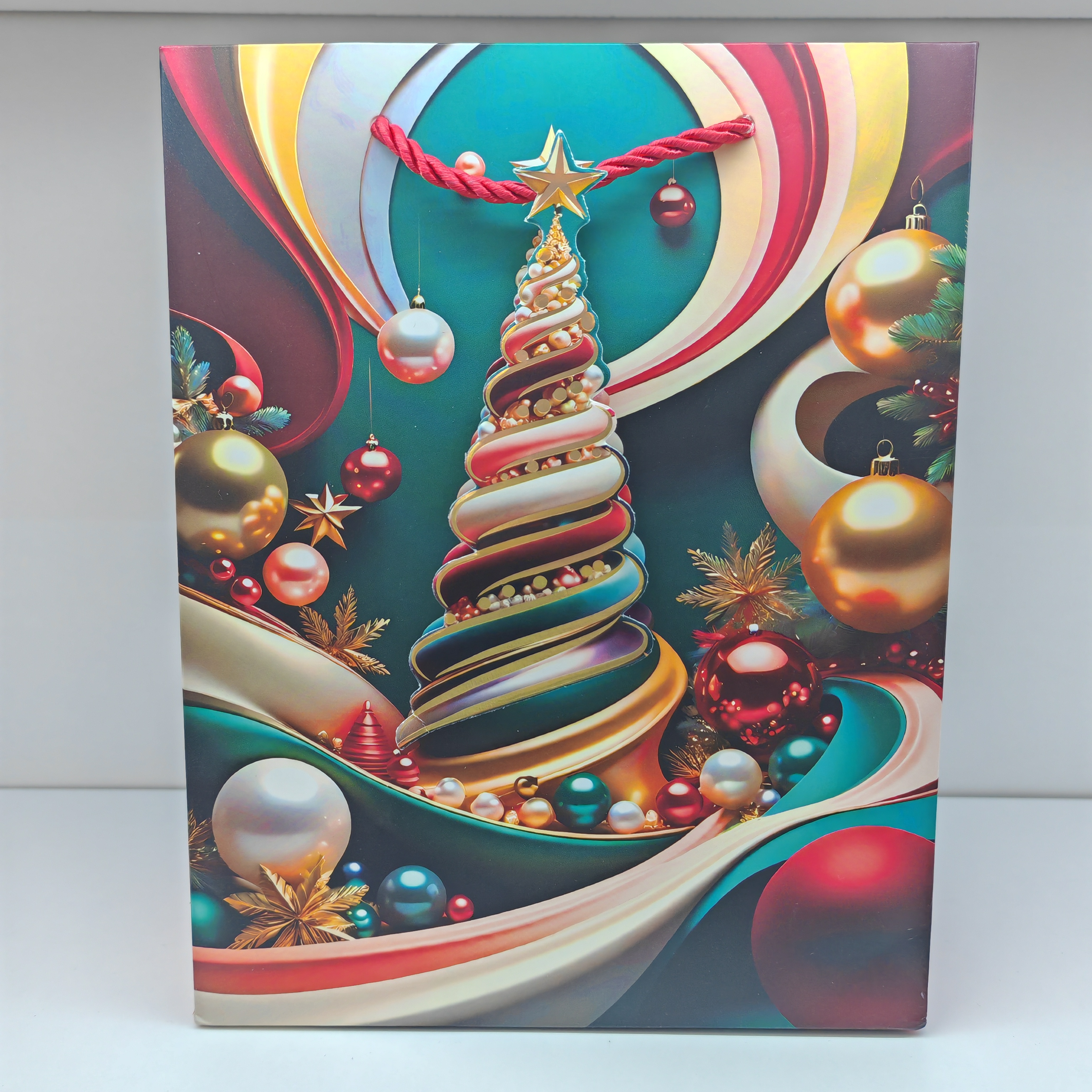 New Christmas gift bags, New Year handbags, festival paper bags, high-end shopping bags with 3D patches and gilding are in stock Item Picture