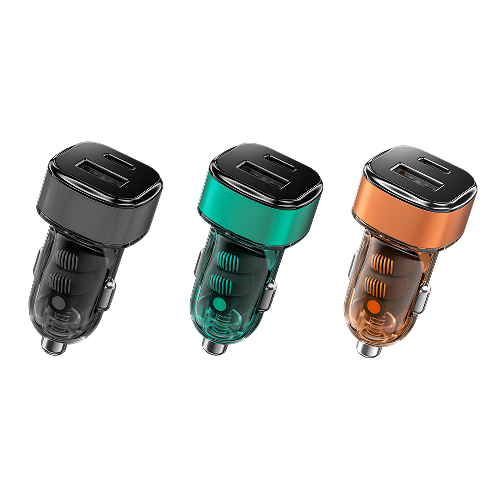 新款48W一拖三车充伸缩线车载充电器QC3.0快充多功能三合一车充