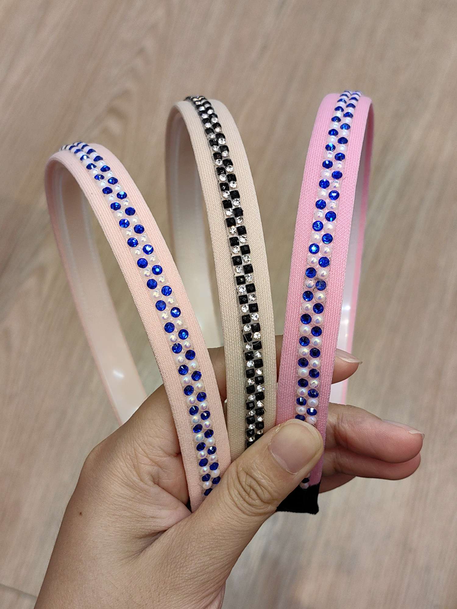 韩版彩钻发箍纯色头箍时髦发饰简约头饰百搭时尚发箍  高级特色发箍