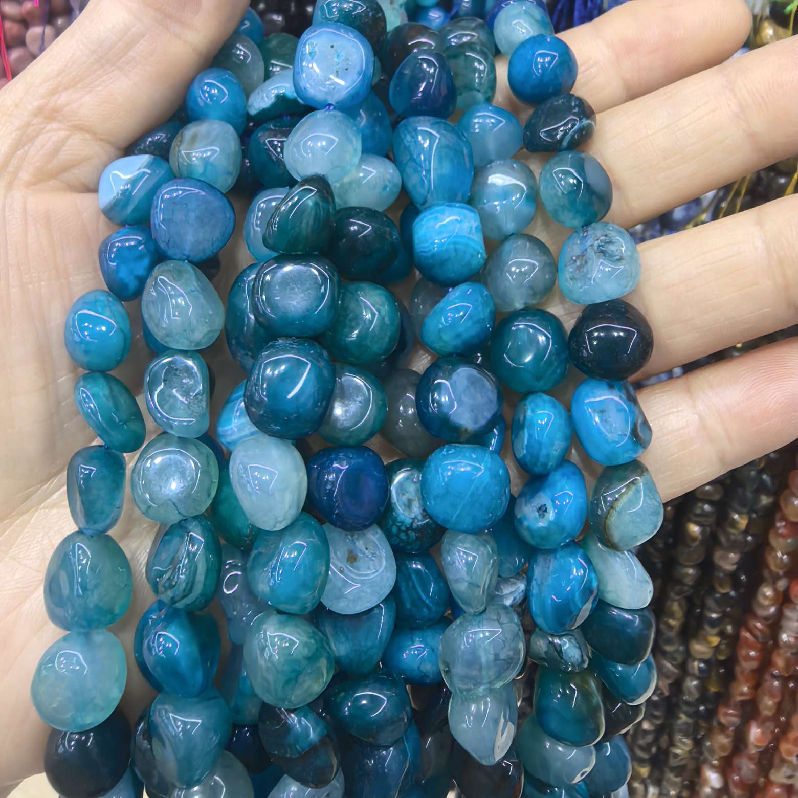 8x12mm天然石随形粉晶紫水晶虎石不规则形状diY手链项链饰品配件串珠详情图4