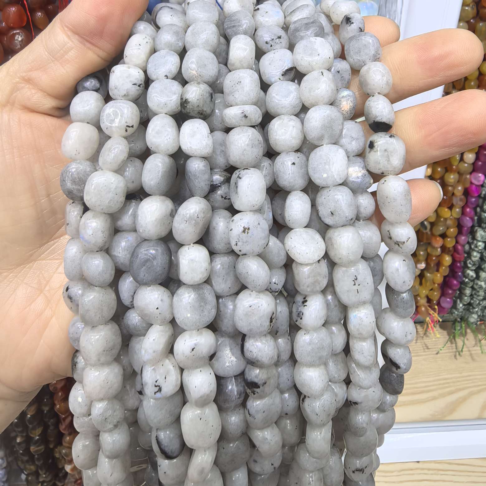8x12mm天然石随形粉晶紫水晶虎石不规则形状diY手链项链饰品配件串珠详情图2