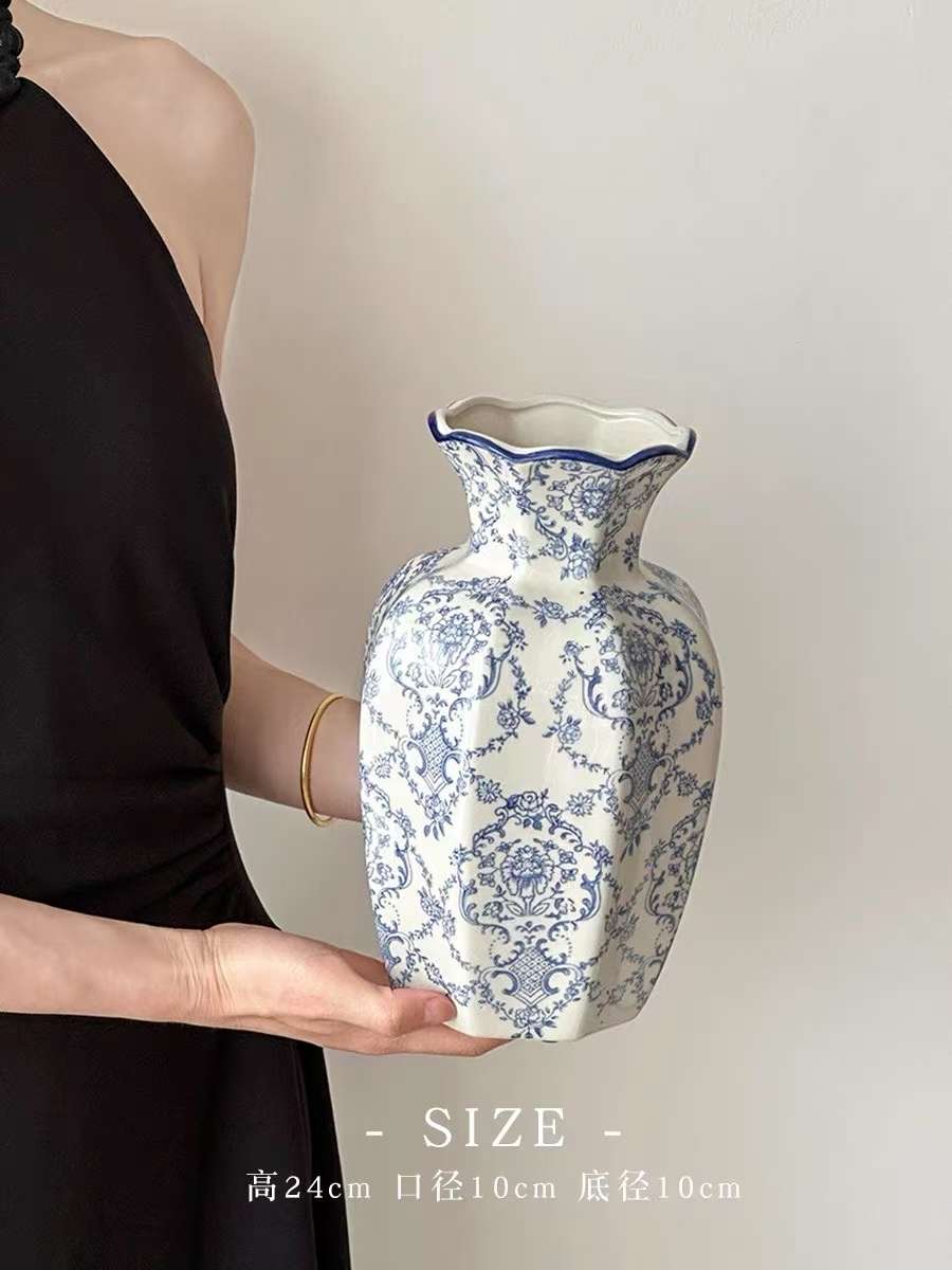 陶瓷花瓶水泥花盆户外造景装饰摆件 家具植物盆花盆装饰园艺花户白底实物图