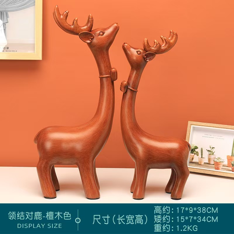 Creative resin craft gifts, creative European-style couple reindeer ornaments, wholesale furniture and decorative ornaments from the manufacturer Item Picture
