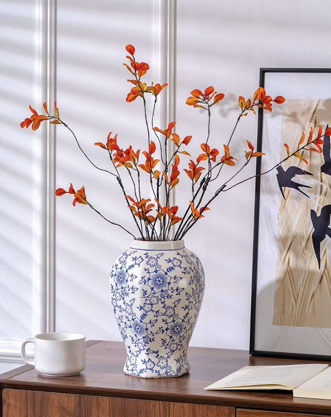 陶瓷花瓶水泥花盆造景花户外装饰家具植物盆摆件园艺花盆花瓶装饰产品图