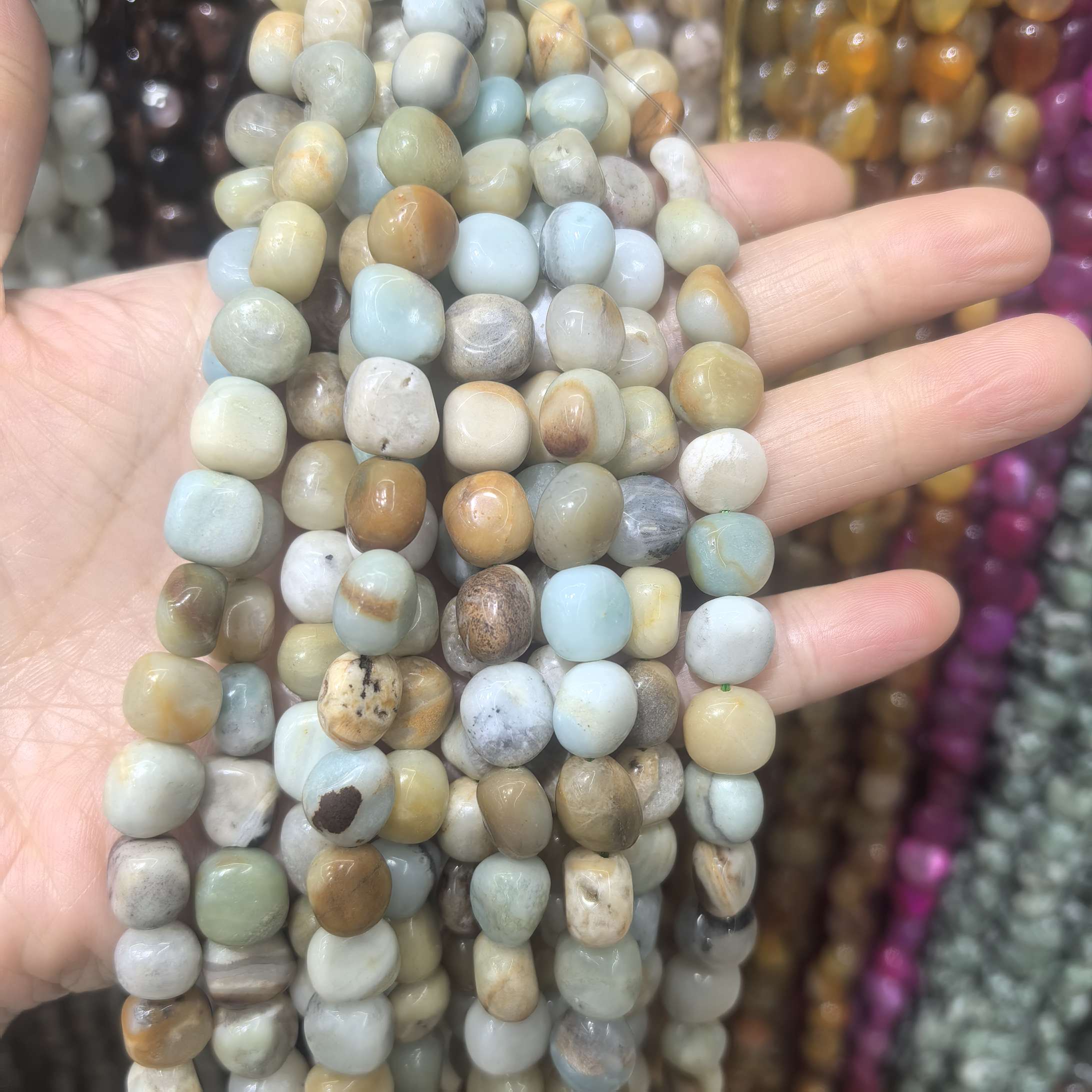 8x12mm天然石随形粉晶紫水晶虎石不规则形状diY手链项链饰品配件串珠详情图11
