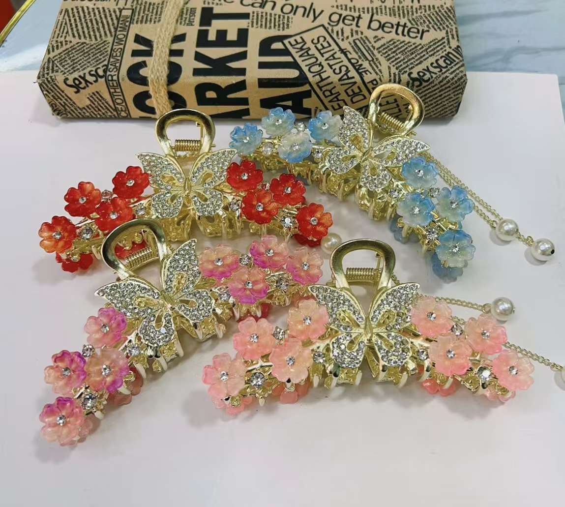 Acrylic alloy gripper hair accessory headwear, simple and fashionable hair clip accessory, versatile style clip, stable and won't damage hair