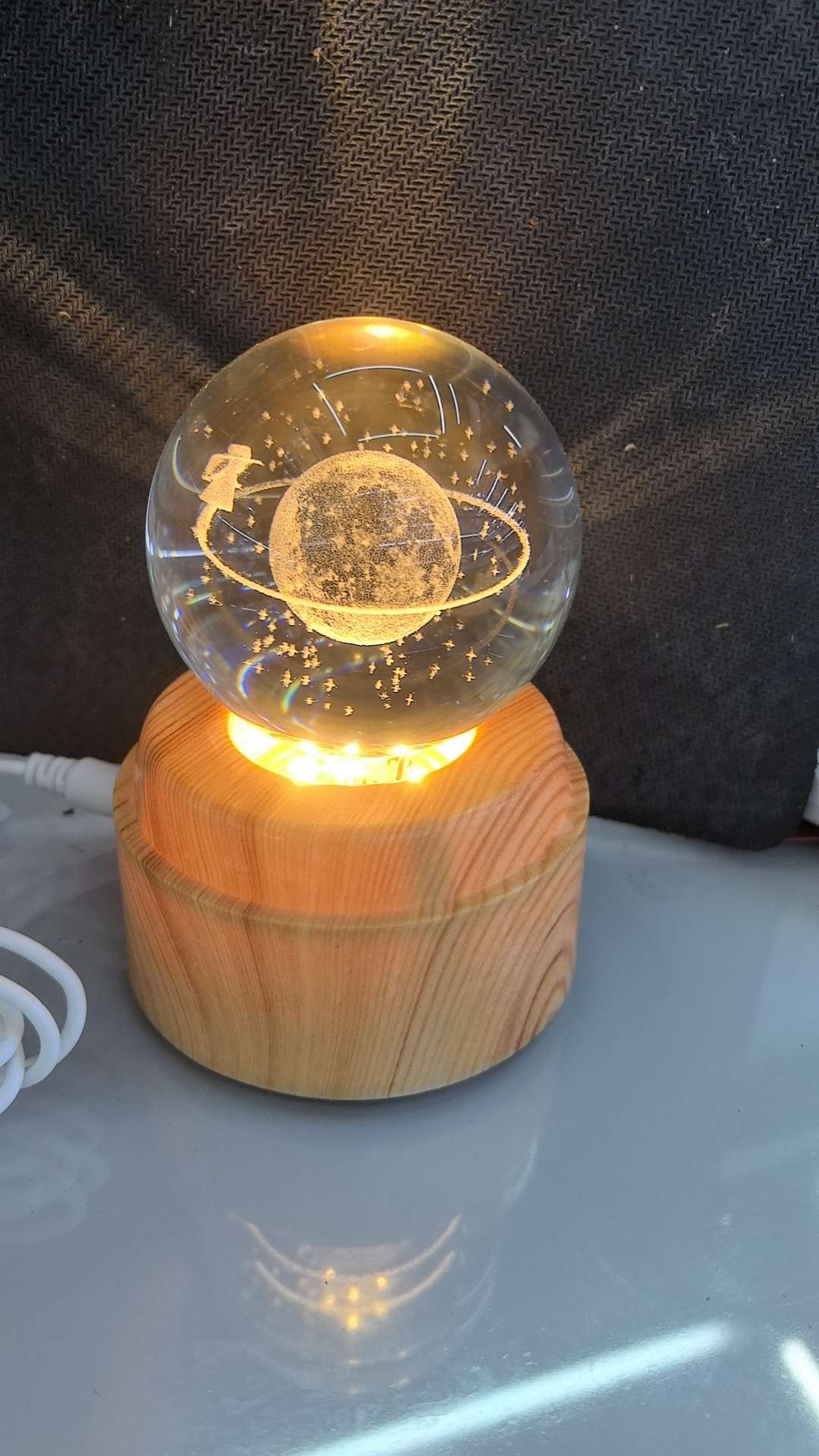 水晶工艺品摆件 水晶球LED灯礼品 创意家居装饰摆件详情图2