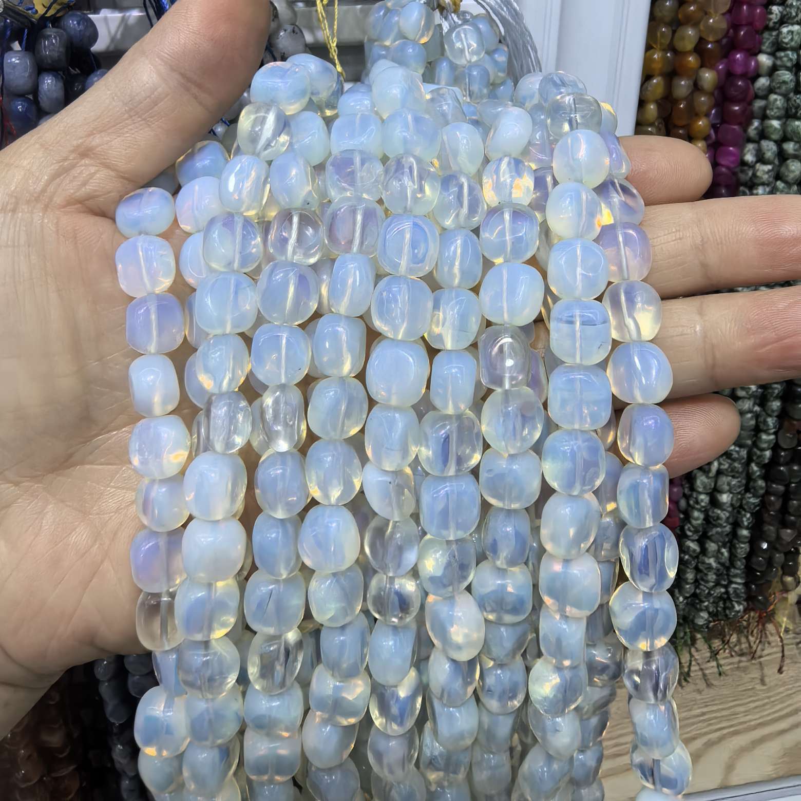 8x12mm天然石随形粉晶紫水晶虎石不规则形状diY手链项链饰品配件串珠详情图6