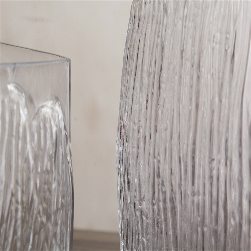 BBGLASS保北玻璃 透明玻璃花瓶 创意楞纹玻璃花瓶 玻璃方缸 人工吹制 微景观 现代家居宴会宴会婚庆摆件详情3