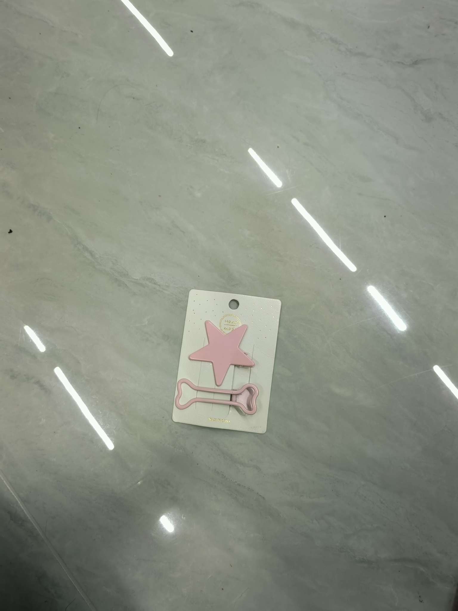 香草奶油色星星发夹可爱少女心刘海夹鸭嘴夹发卡金属边夹碎发夹子细节图