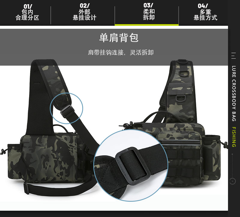 斜挎包多功能腰包饵垂盒渔具包大容量钓鱼竿包路亚包单肩背包新款详情13