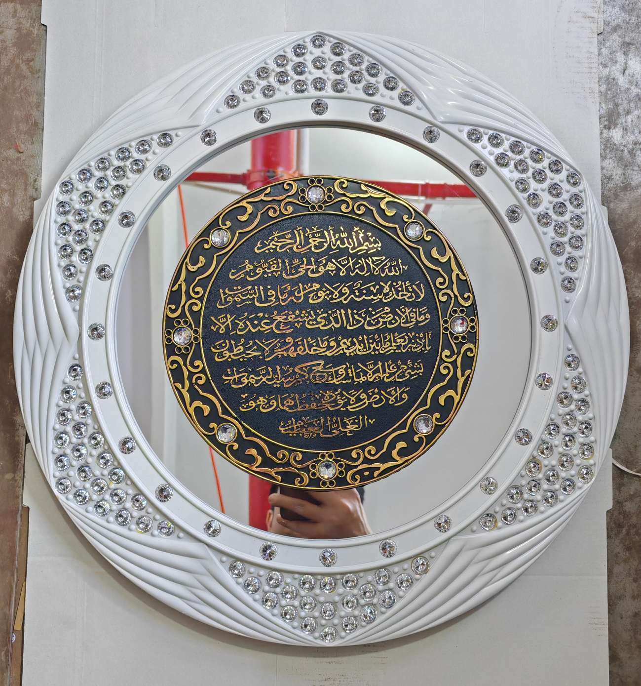 穆斯林盖竹编画铁艺挂画实木工艺画家饰装饰画详情图3