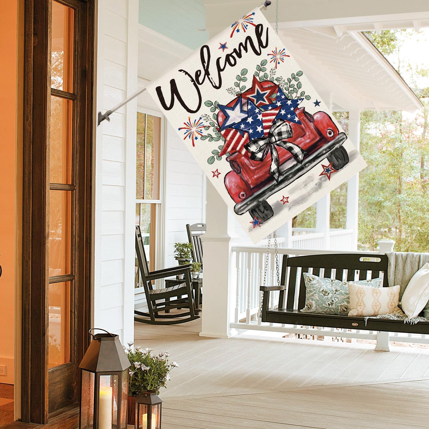 Amazon exclusive summer garden flag digital double-sided linen printed pattern outdoor courtyard flag manufacturer wholesale 18 outdoor advertising flagpole garden flag Specification image