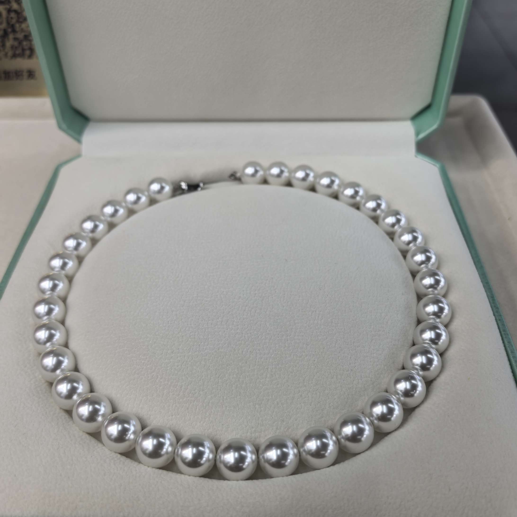 Shi Family Pearl Necklace 925 silver clasp accessory, simple and elegant pearl necklace, a versatile gift for ladies' temperament detail image 4