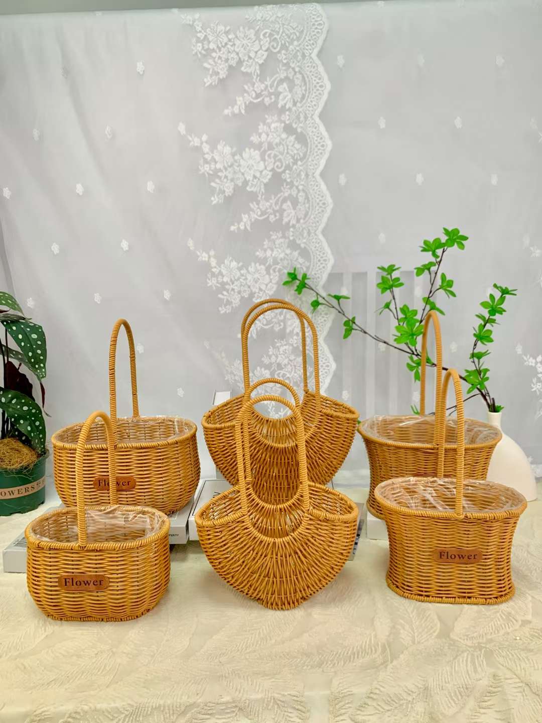 木质工艺品礼品木制工艺品家居摆件创意装饰手工编织花篮水果篮