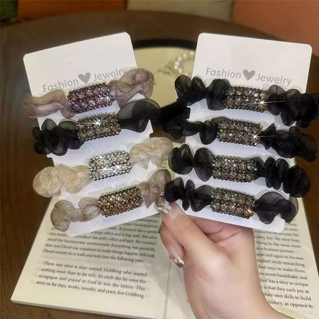 Acrylic bridal headwear, hair comb, fashionable rubber band headwear, simple and versatile styling accessories, small intestine ring detail image 4