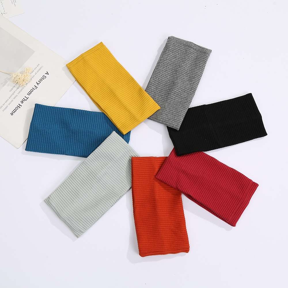 百搭针织宽边头带运动发带弹力瑜伽跑步外出女士简约吸汗头巾