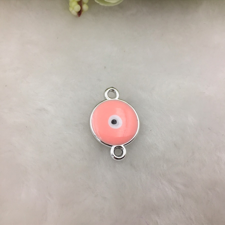 diy jewelry accessories, plastic oil-dripping pendants, Turkish blue eye pendants, necklaces and bracelets, wholesale materials, 200 pieces per package detail image 5