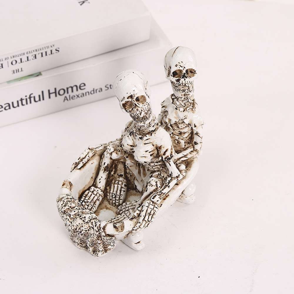 跨境新品厨房客厅摆件万圣节骷髅头树脂摆件骷髅鬼节桌面玄关摆设装饰礼品摆件小摆件树脂产品图