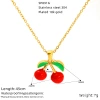 Cross-border fashionable and simple fruit series multi-style oil-dripping cherry high-end collarbone necklace Item Picture