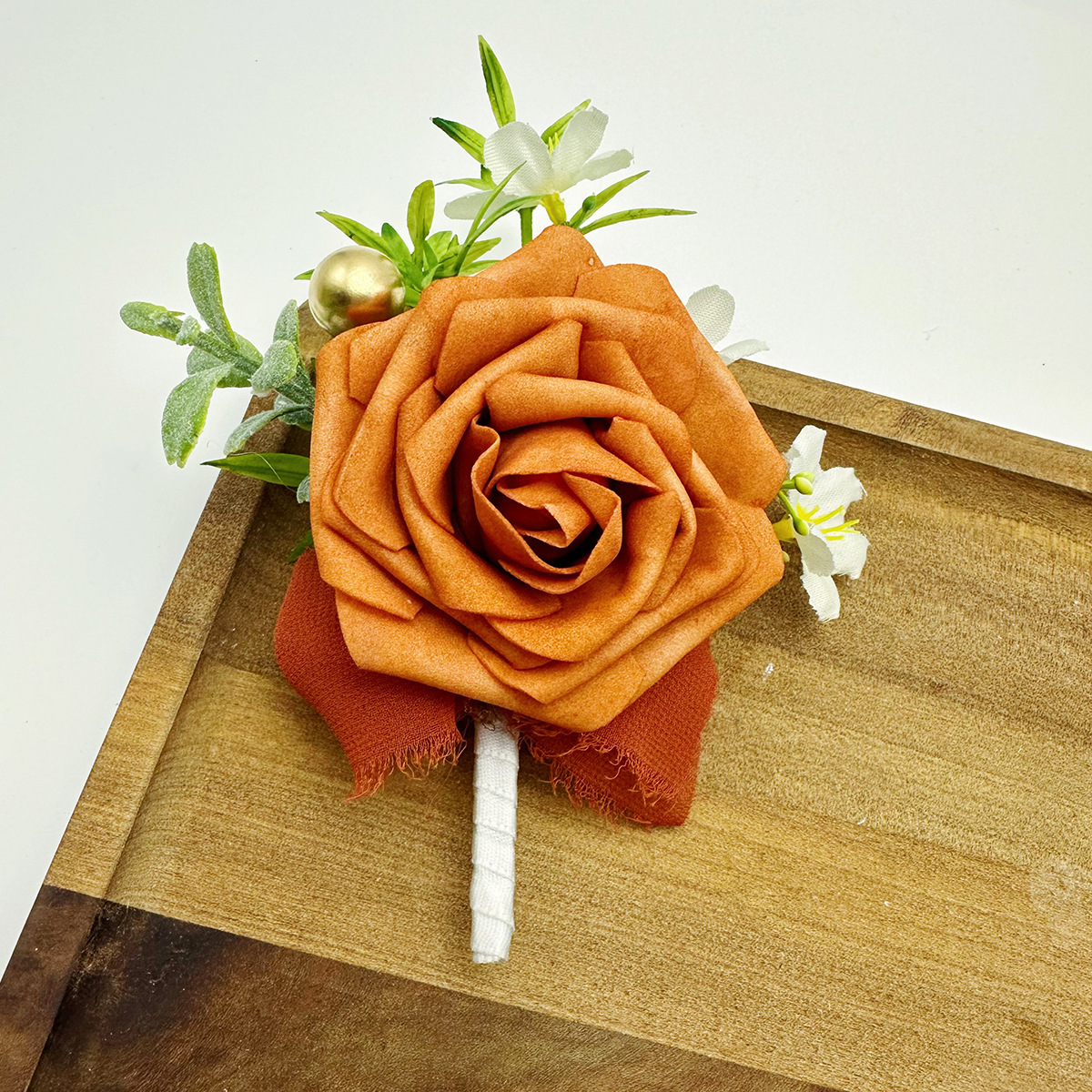 European-style popular simulation PE flowers, wedding rose corsages, bridesmaid wrist flowers, wedding best man, welcome guest lapels wholesale, Only Love 01 details Picture