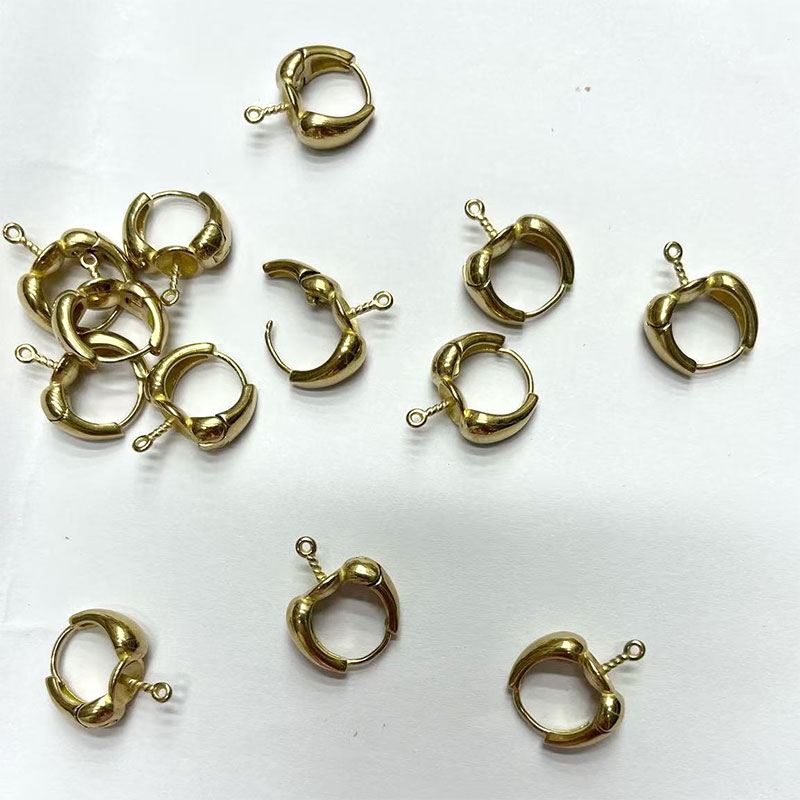 Copper base, gold-plated pearl ear buckles, pendant earrings, diy ear hooks, pendant materials, wholesale of earrings and accessories