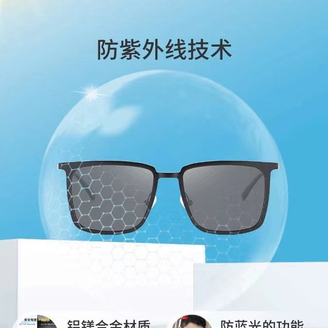 新款铝镁偏光太阳镜男士墨镜开车驾驶专用司机变色眼镜男款百搭高品质镜盒镜布详情图4