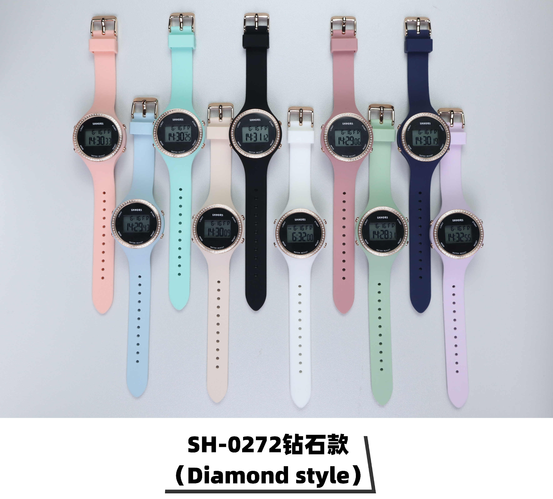 手表女孩防水小学生指针表石英可爱卡通时尚多色电子手表表