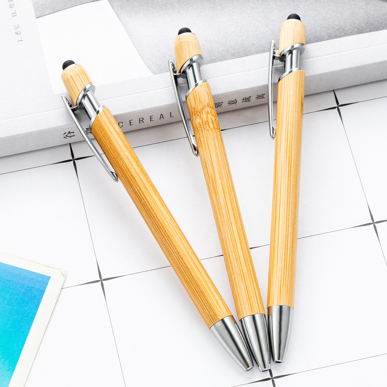 Ballpoint pen, bamboo ballpoint pen, capacitive touch phone screen ballpoint pen, eco-friendly ballpoint pen thumbnail