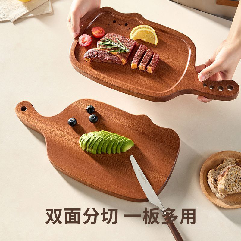 乌檀木托盘跨境木方形餐盘蛋糕面包盘猫咪沙比利卡通披萨托盘 细节图
