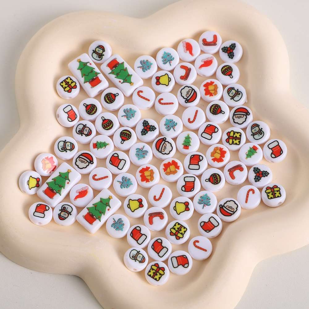 5*10mm 圣诞系列散珠 饰品配件DIY串珠散珠手工制作材料珠子