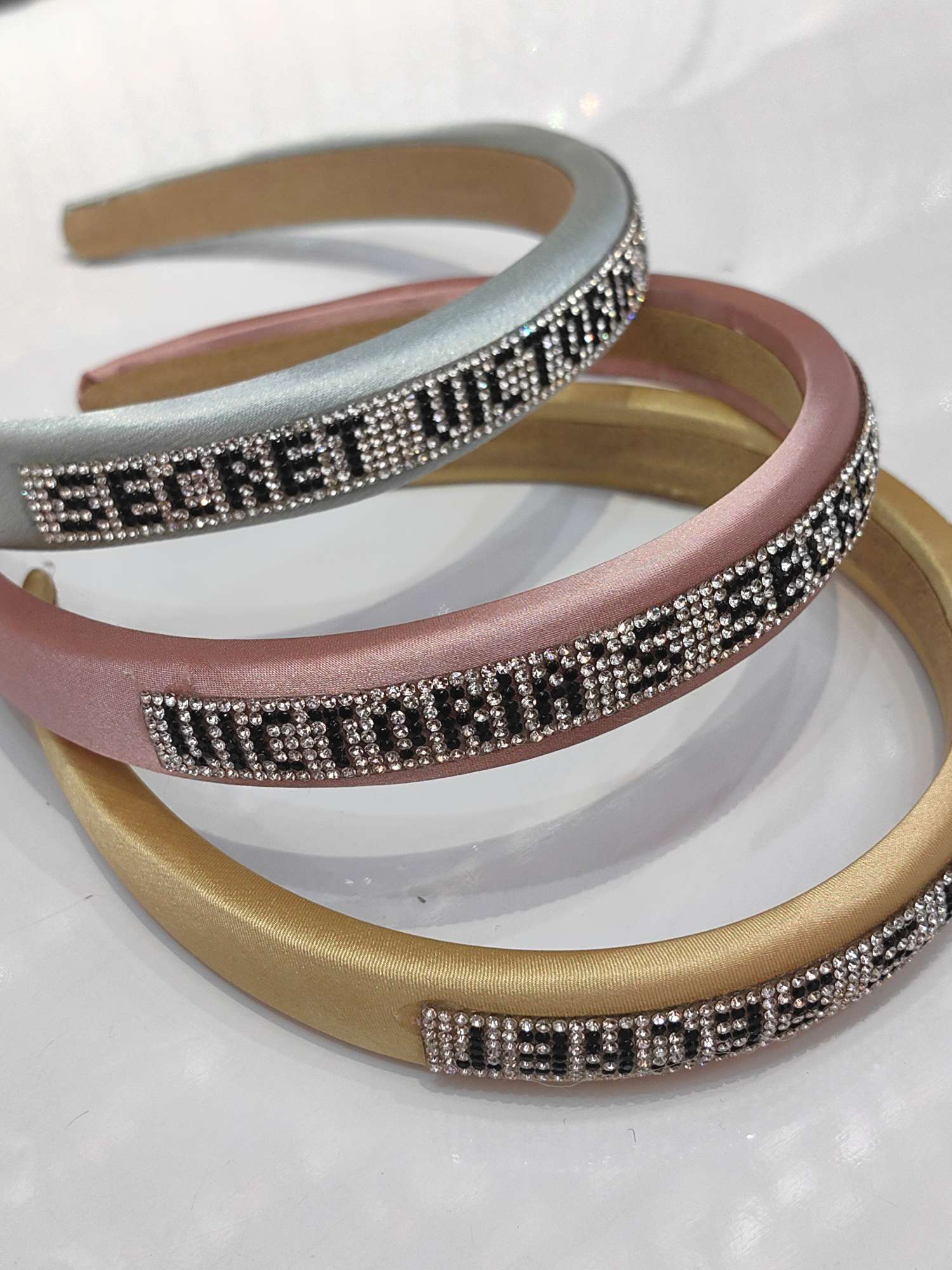 欧美时尚钻发箍头饰 简约皮质发箍 精美钻造型发饰 百搭高级头箍详情图6